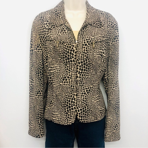Allison Taylor Animal Print Silk Jacket - Picture 9 of 16